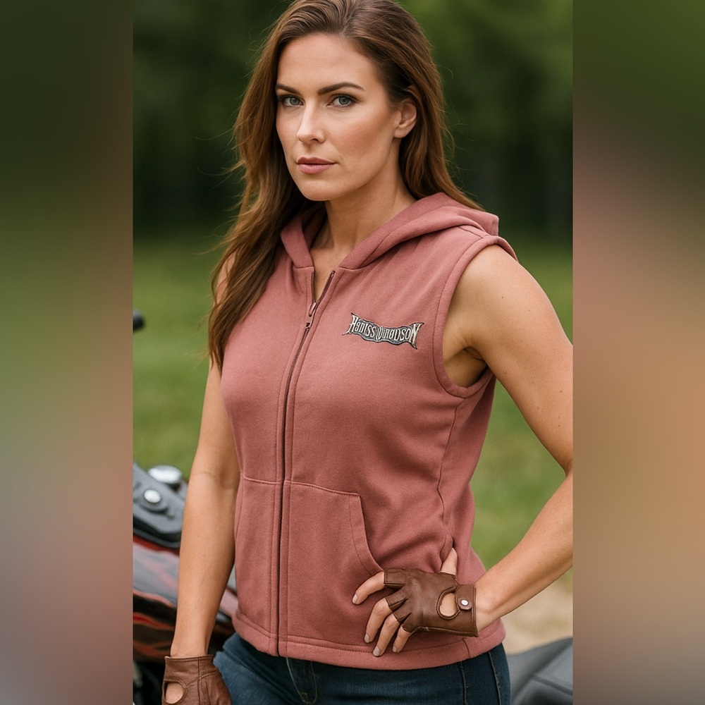 Harley-Davidson Women's‎ Sleeveless Hoodie - Pink